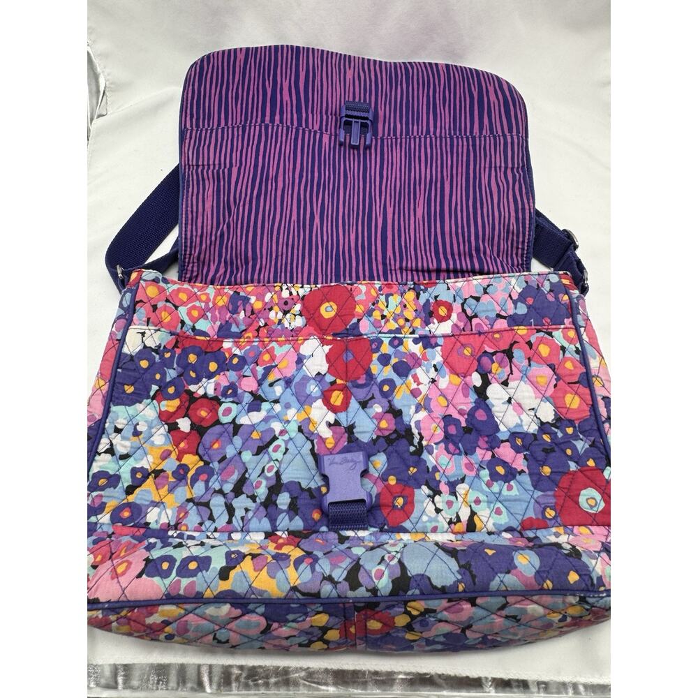 Vera Bradley Flower Floral Laptop Messenger Bag Work Bag Crossbody - Picture 5 of 16